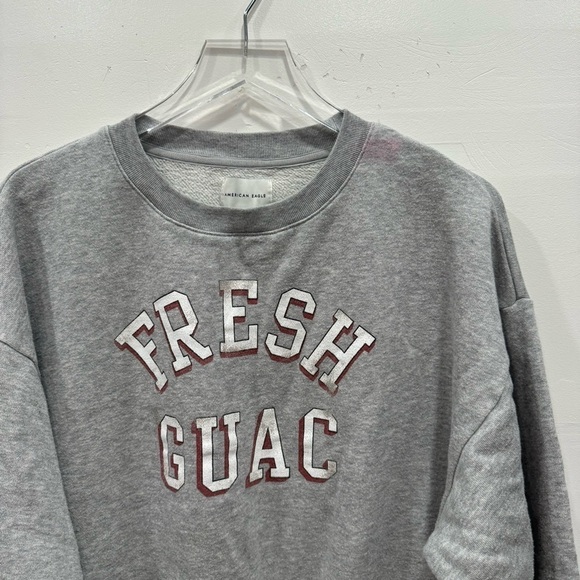 American Eagle Fresh Guac Grey Sweatshirt Large - Picture 5 of 8